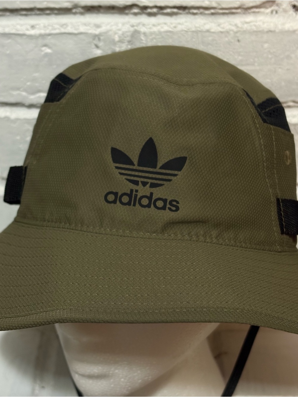 Adidas Men’s Webbing Boonie Bucket Hat Sz S/M Green Drawstring Hike Fish Outdoor - Picture 2 of 10